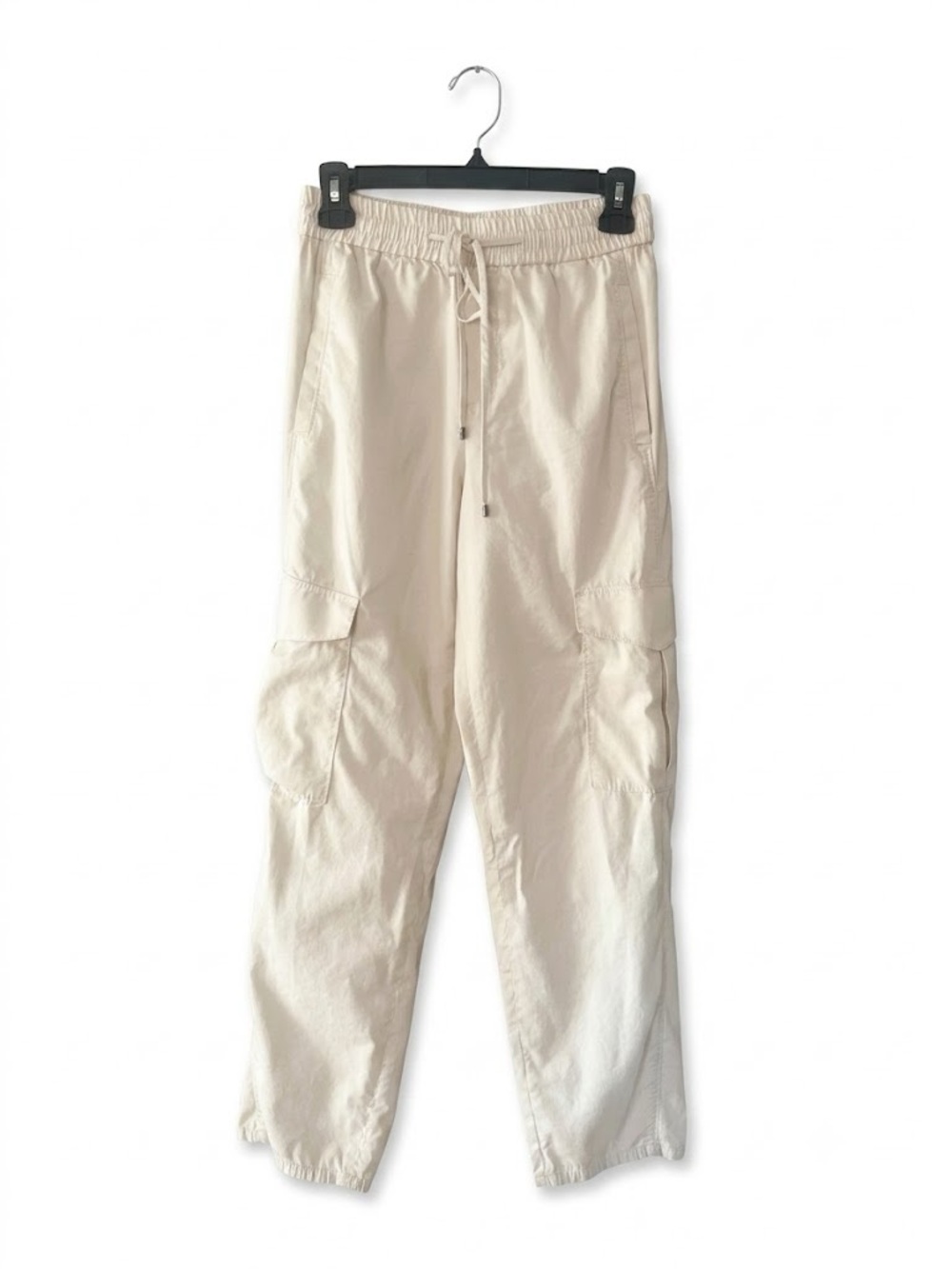 Massimo Dutti Light Beige Cargo Pants Trousers size 4 Cotton Viscose